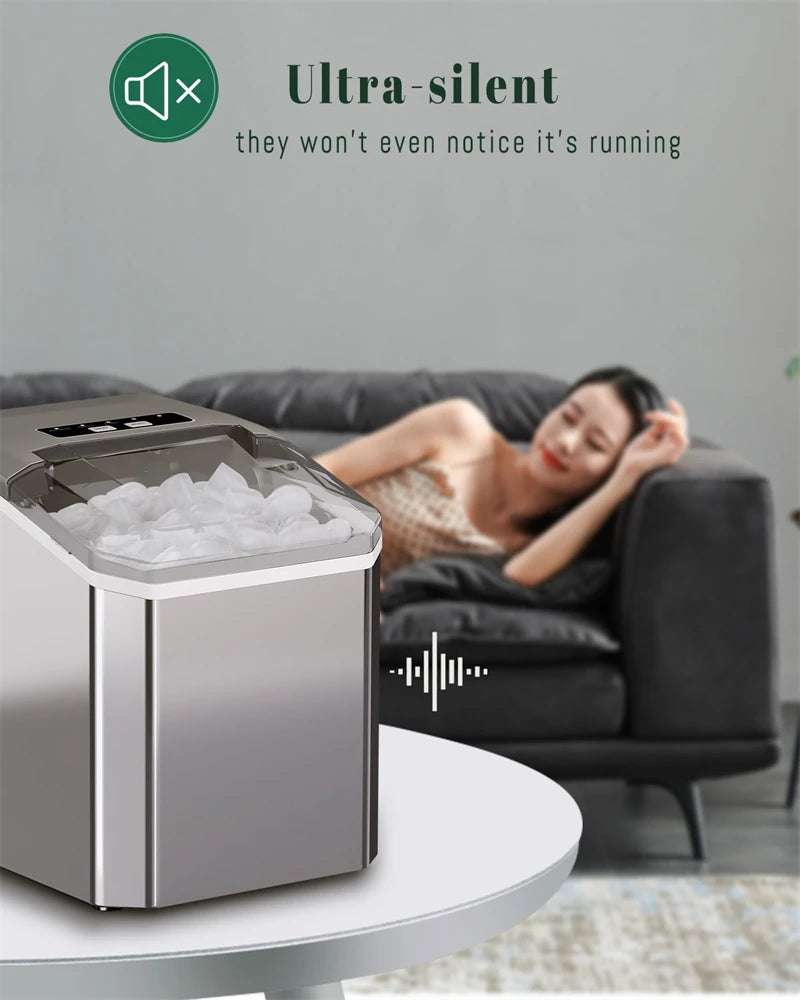 Automatic Mini Electric Ice Cube Maker – 9 Cubes in 6 Min, Portable for Bar, Home, Kitchen & Office
