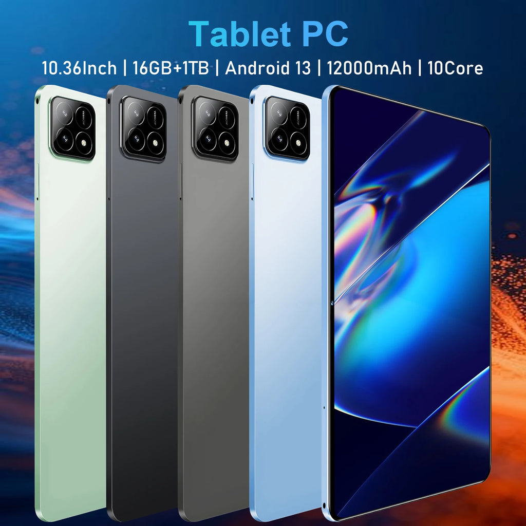 10.36" Android 13 Tablet – 16GB RAM, Up to 1TB ROM, 5G Wi-Fi, Dual SIM, GPS