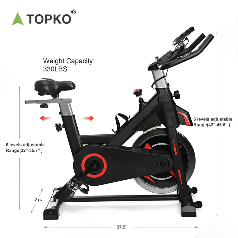 TOPKO US Warehouse Indoor Silent Exercise Bike Smart Variable Resistance