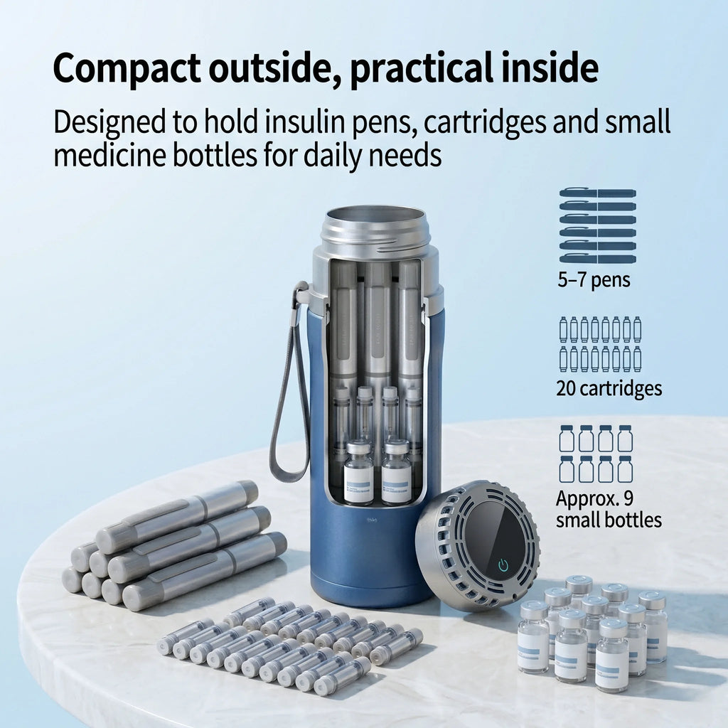 Smart Insulin Cooler Cup – Portable Medical Fridge with 0–20°C Digital Temperature Control for Diabetes & Insulin Pens