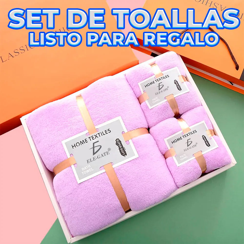 Set of 3 Striped Bath & Hand Towels — Premium Cotton Microfiber for Home, Hotel & Beach