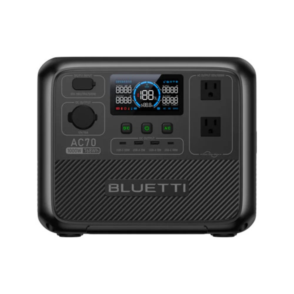 BLUETTI AC70 Portable Power Station — 1000W 768Wh Solar Generator for Road Trips, Off-Grid & Power Outages