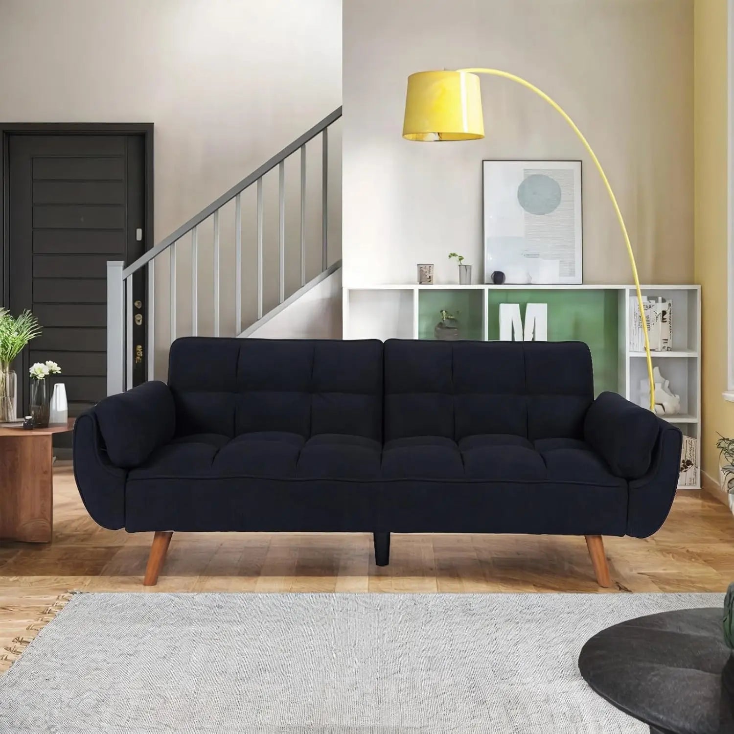 Convertible Sofa Bed — Folding Loveseat Futon Recliner Sleeper with Adjustable Backrest for Living Room & Bedroom