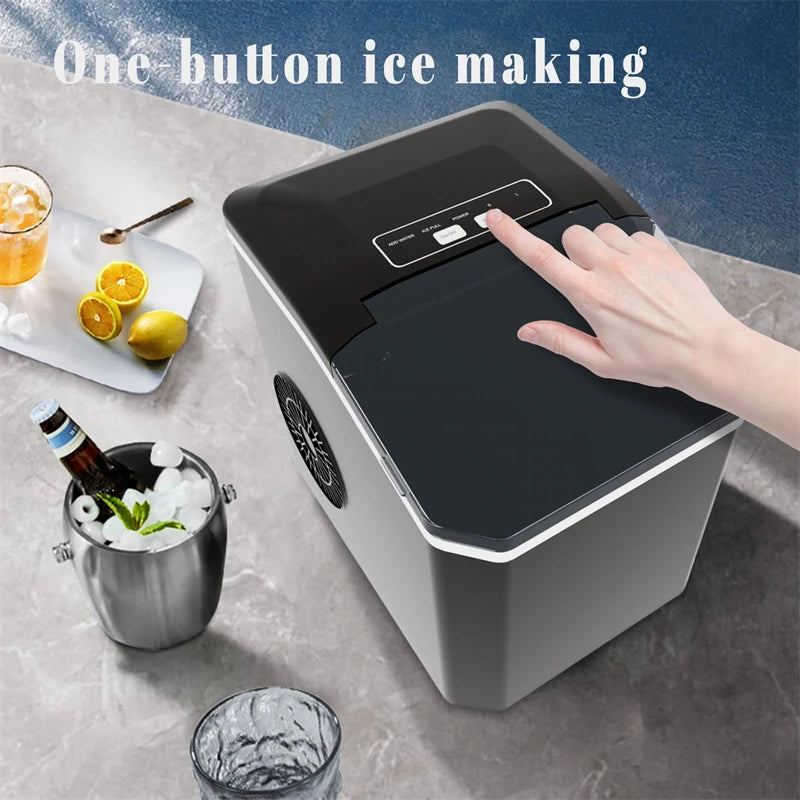 Automatic Mini Electric Ice Cube Maker – 9 Cubes in 6 Min, Portable for Bar, Home, Kitchen & Office