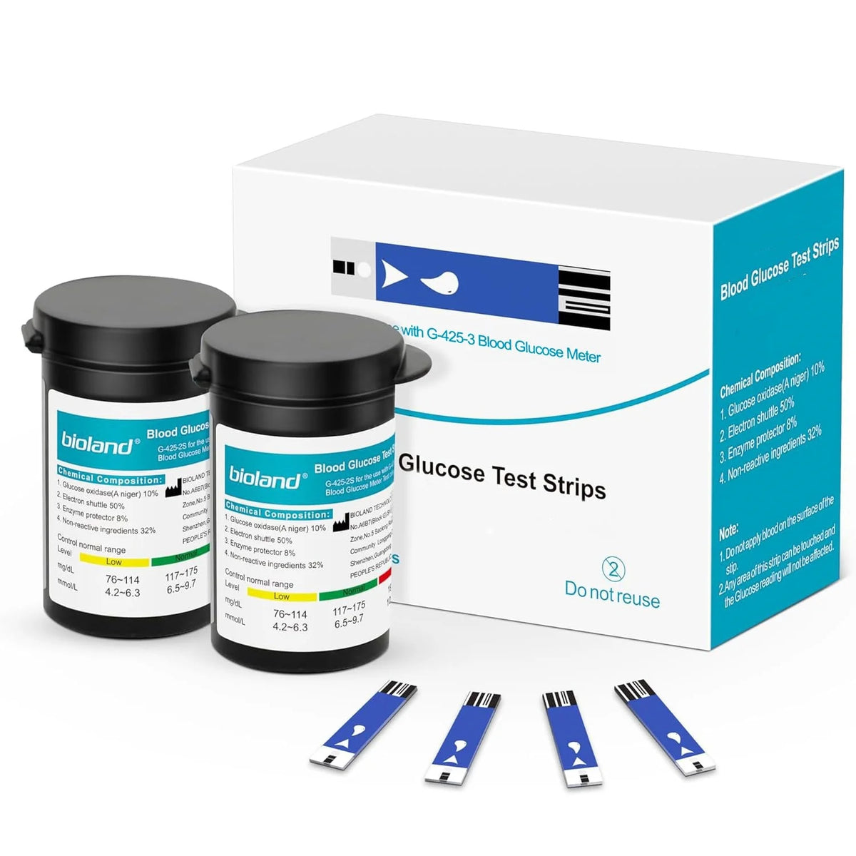 Blood Glucose Meter Kit – Auto Coding 5-Second Fast Read Large LCD with Test Strips Lancets & Lancing Device