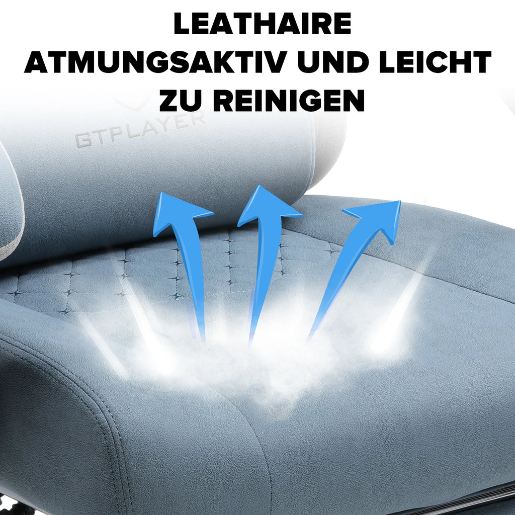 GTPLAYER Ergonomic Gaming Chair – Fabric Surface, Spring Seat Cushion & Linked Armrests, Desk Chair