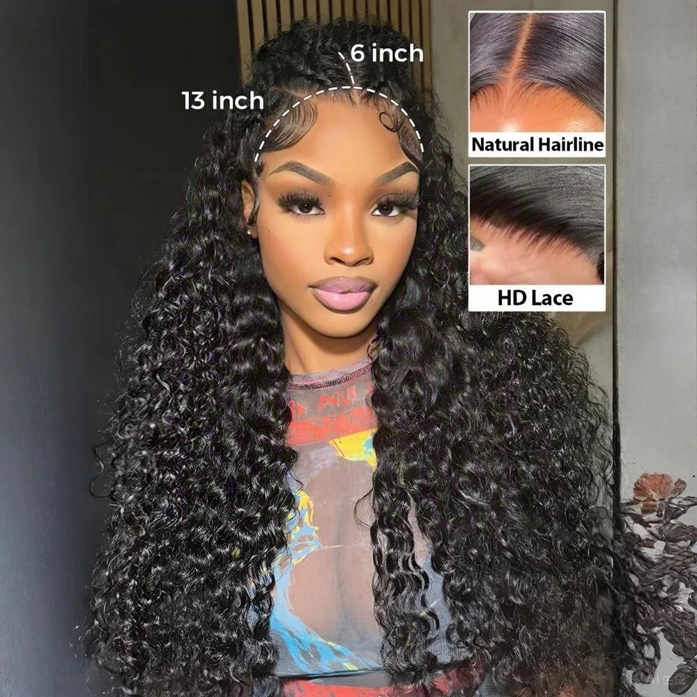 250 Density Lace Front Wig Human Hair 13x4 Jerry Curly Wigs for Women Pre Plucked with Natural Hair Brazilian Virgin