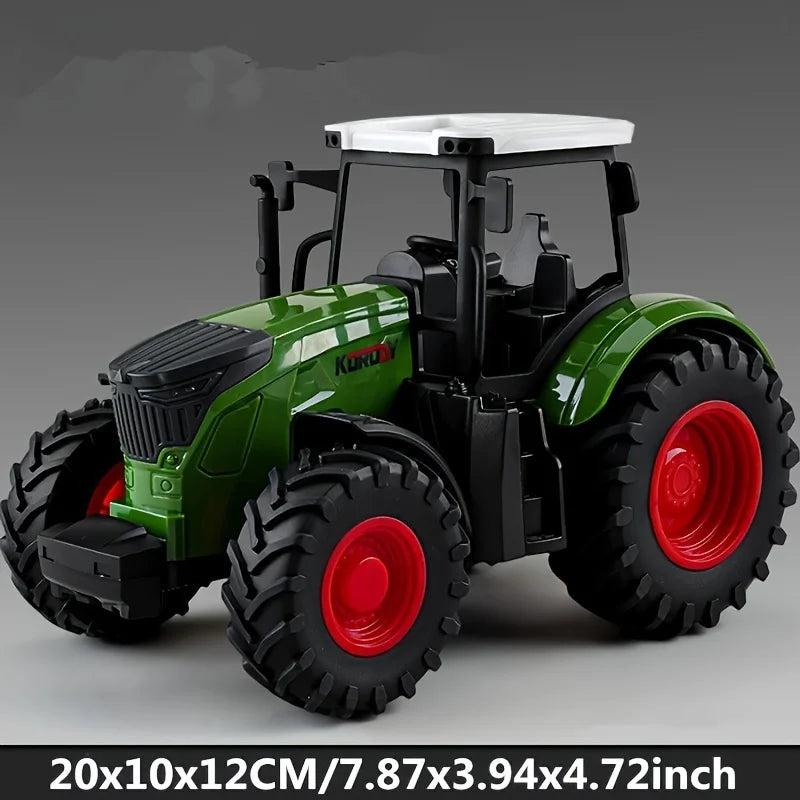 Large Scale Farm Tractor Toy Playset with Trailer & Accessories – DIY Farmer Transport Set
