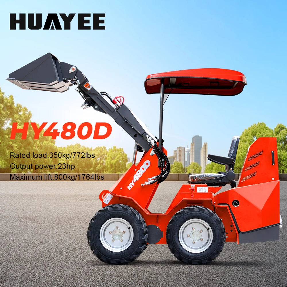 Huayee Kubota Compact Wheel Loader – 14HP Multifunctional Skid Steer for Construction & Home