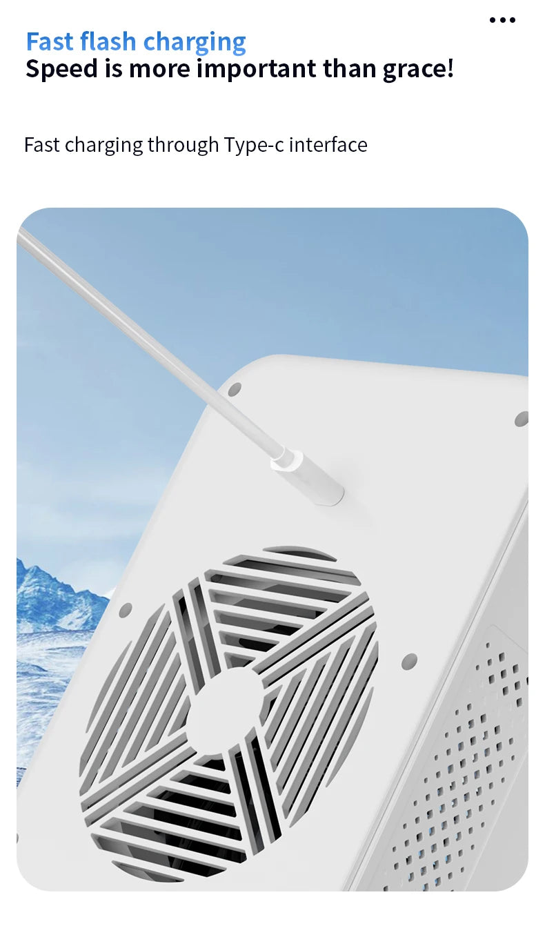 Portable Mini Air Conditioner – Fast Cooling Ultrasonic Nano Mist LCD Display Rechargeable Outdoor Cooler