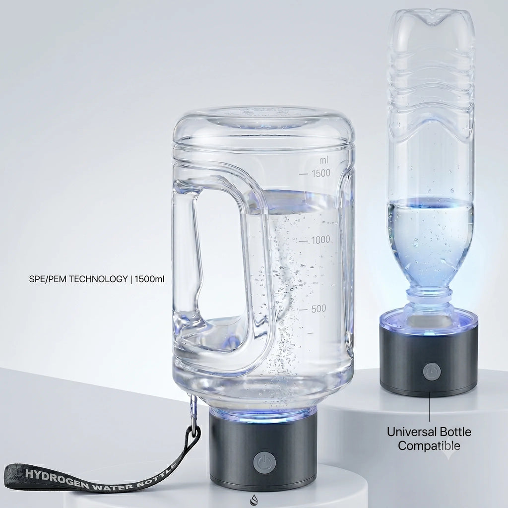 Hydrogen Water Bottle 1.5L — Portable Hydrogen-Rich Water Generator for Gym & Outdoor Fitness