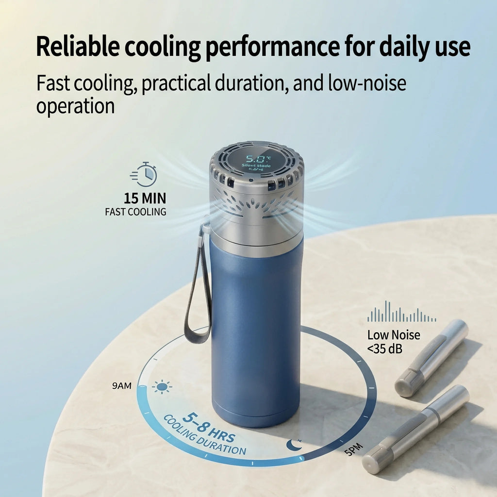 Insulin Cooler Box Mini Fridge – 30H Travel Med Cold Storage with Digital Temp Control for 6 Insulin Pens