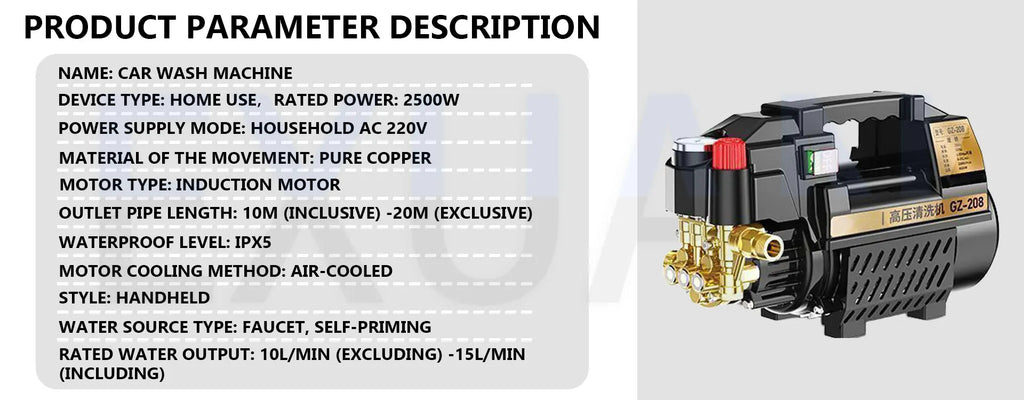 Electric Pressure Washer – EXUAN 220V Induction Motor