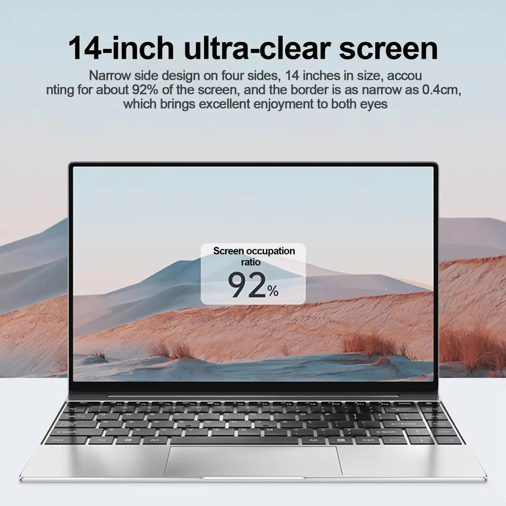 14" Intel Pentium Ultra Slim Laptop – 16GB DDR3, Up to 2TB SSD, Windows 11 Pro