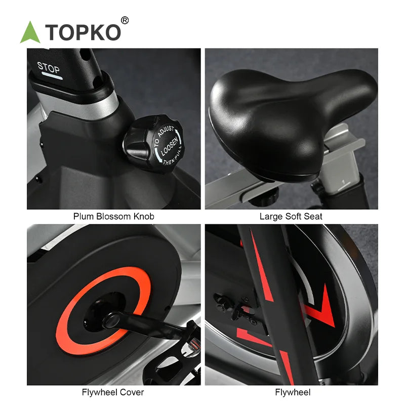 TOPKO US Warehouse Indoor Silent Exercise Bike Smart Variable Resistance