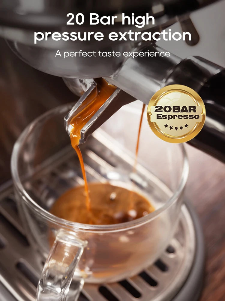 Barista-Level Espresso at Home — HiBREW H10B 20-Bar Semi-Automatic Espresso Machine | Temperature Control, Hot & Cold, Slim Design
