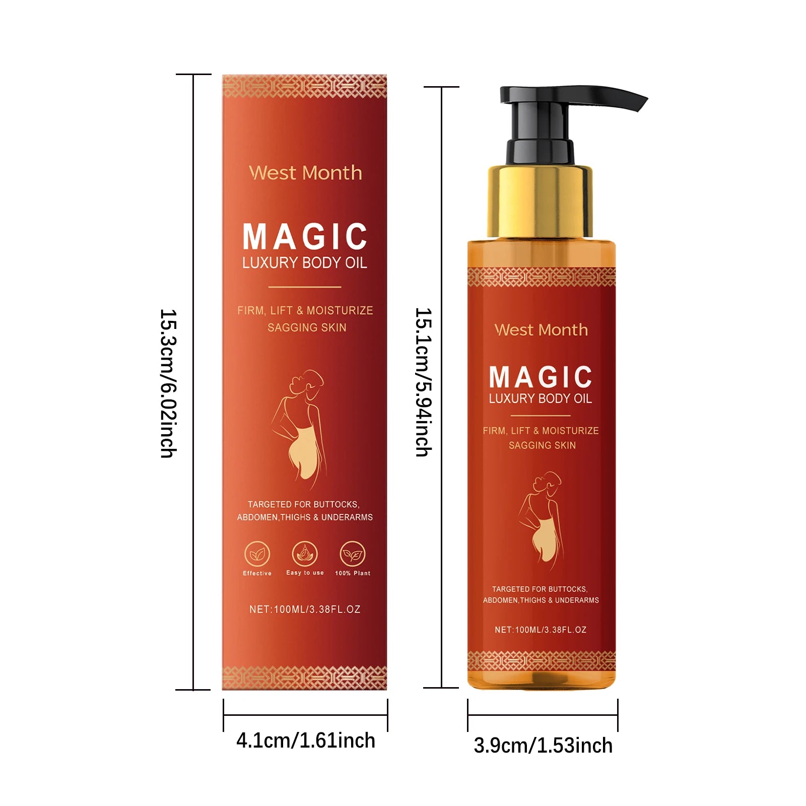 Firming Body Oil — Tightening & Nourishing Essential Oil for Skin Elasticity, Dryness & Smoothness