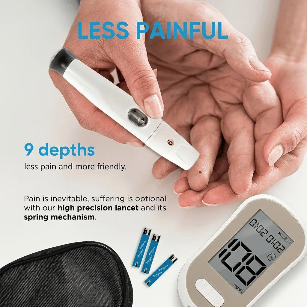 VivaGuard Blood Glucose Monitor Kit – No Coding Glucometer with Test Strips, Lancets & High-Precision 5-Second Results