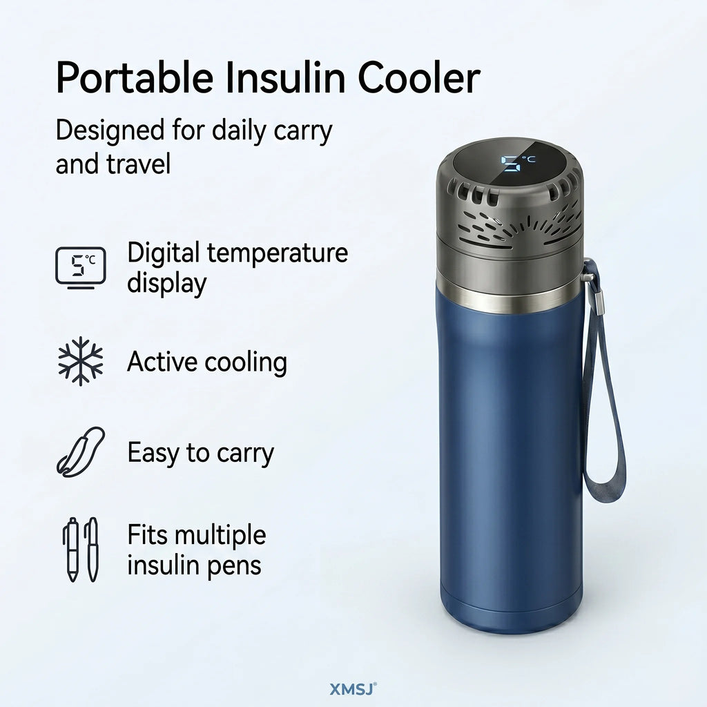 Smart Insulin Cooler Cup – Portable Medical Fridge with 0–20°C Digital Temperature Control for Diabetes & Insulin Pens