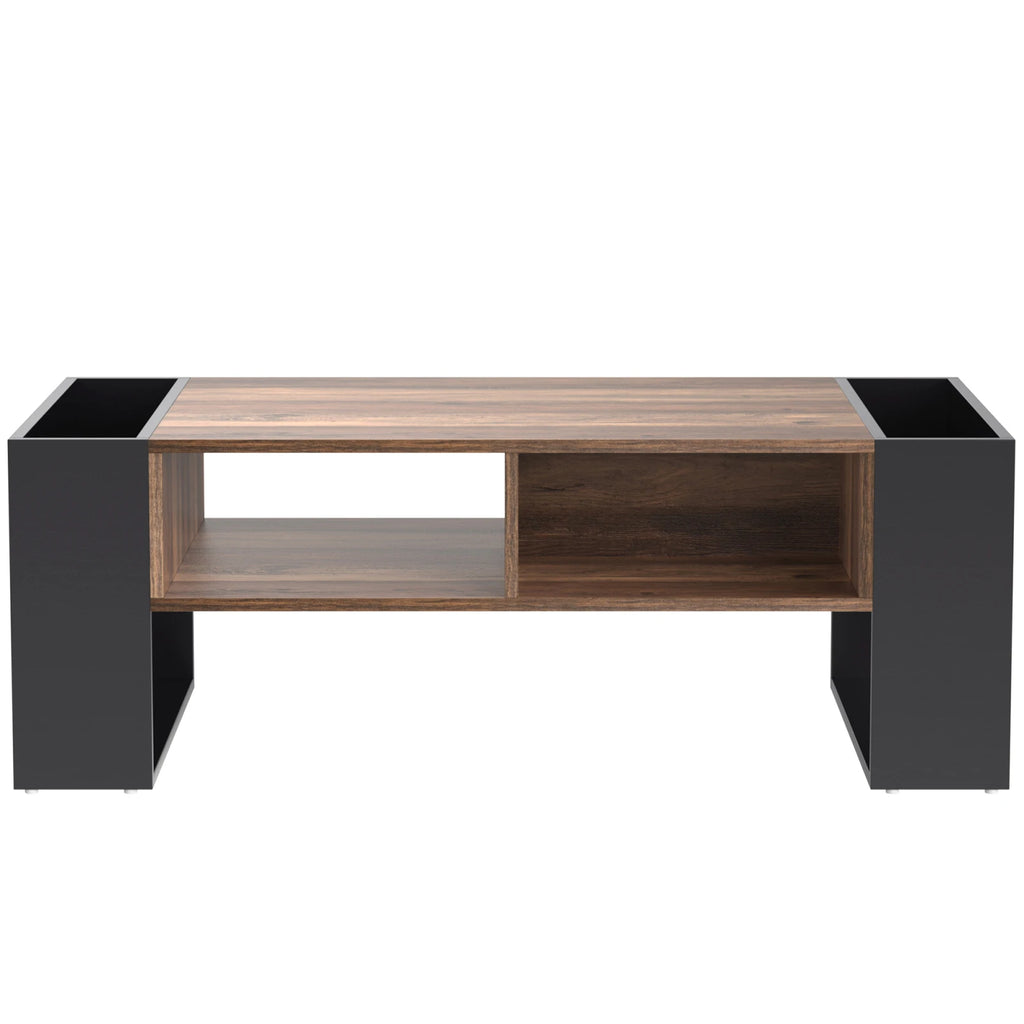 Comanlai Wood Grain Coffee Table with Drawer & Storage