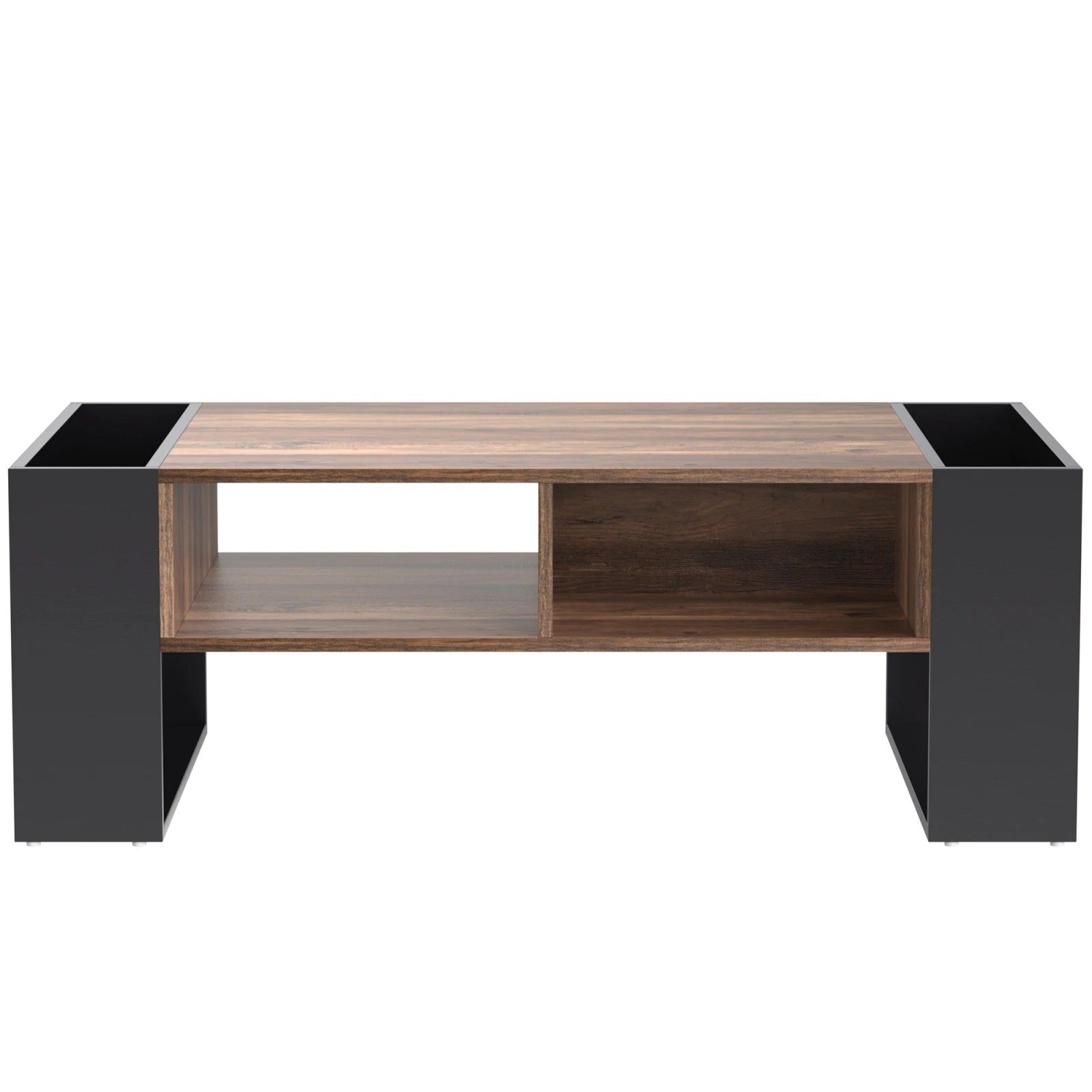 Comanlai Wood Grain Coffee Table with Drawer & Storage