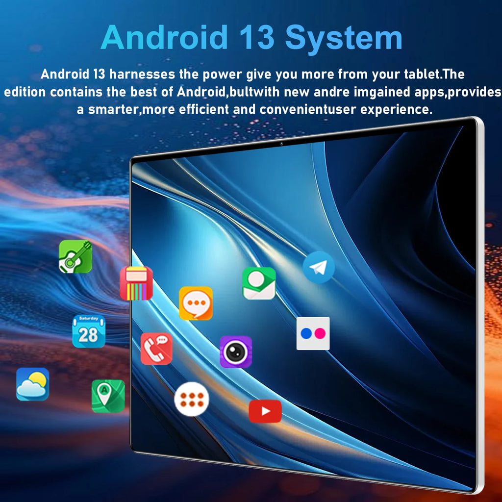 10.36" Android 13 Tablet – 16GB RAM, Up to 1TB ROM, 5G Wi-Fi, Dual SIM, GPS