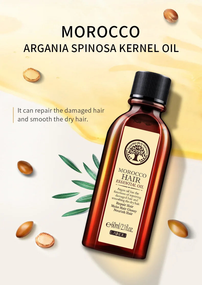 Moroccan Pure Argan Oil Hair Treatment — Leave-In Frizz & Dryness Repair Oil