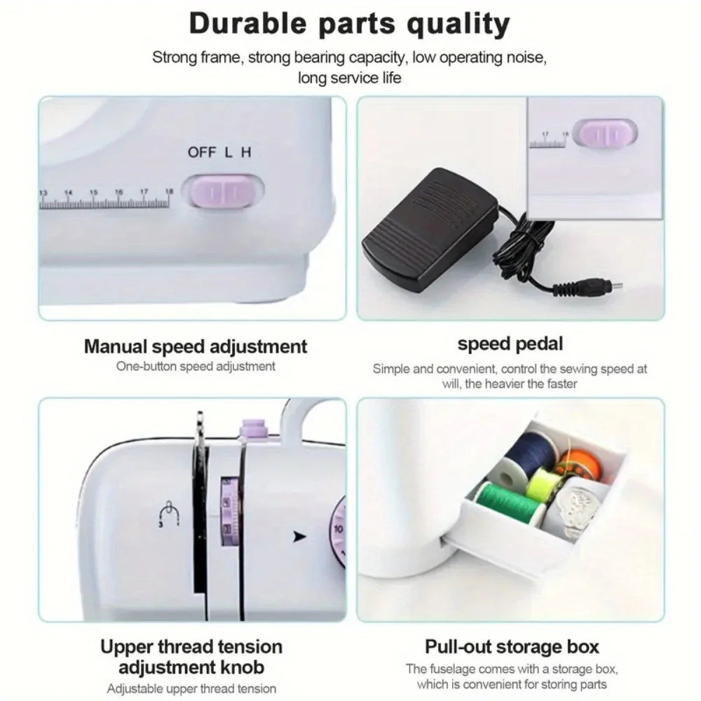 Electric Sewing Machine with Extension Table & 12 Built-In Stitches