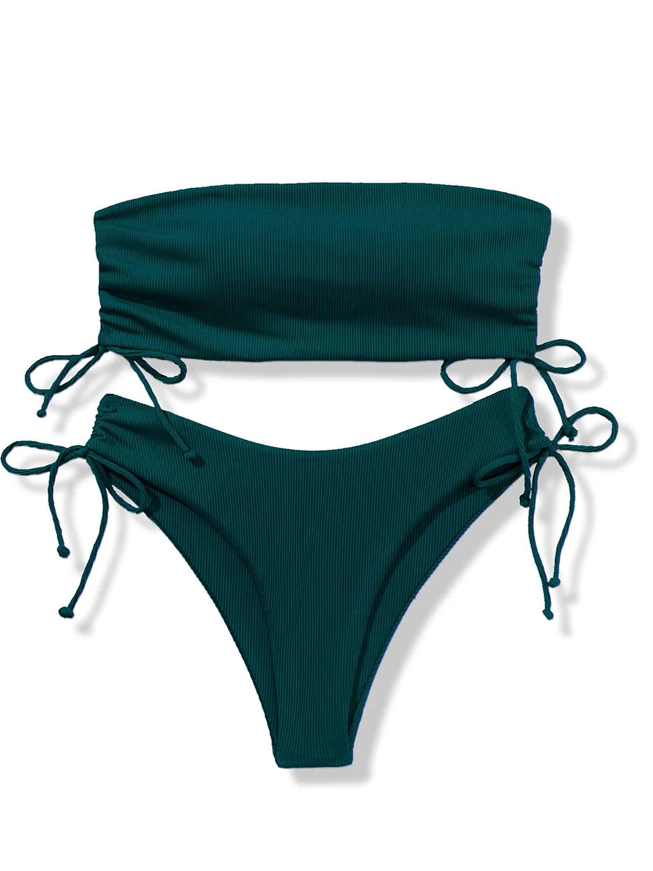 Bandeau High Waist Bikini Set — 2-Piece Women's Swimsuit