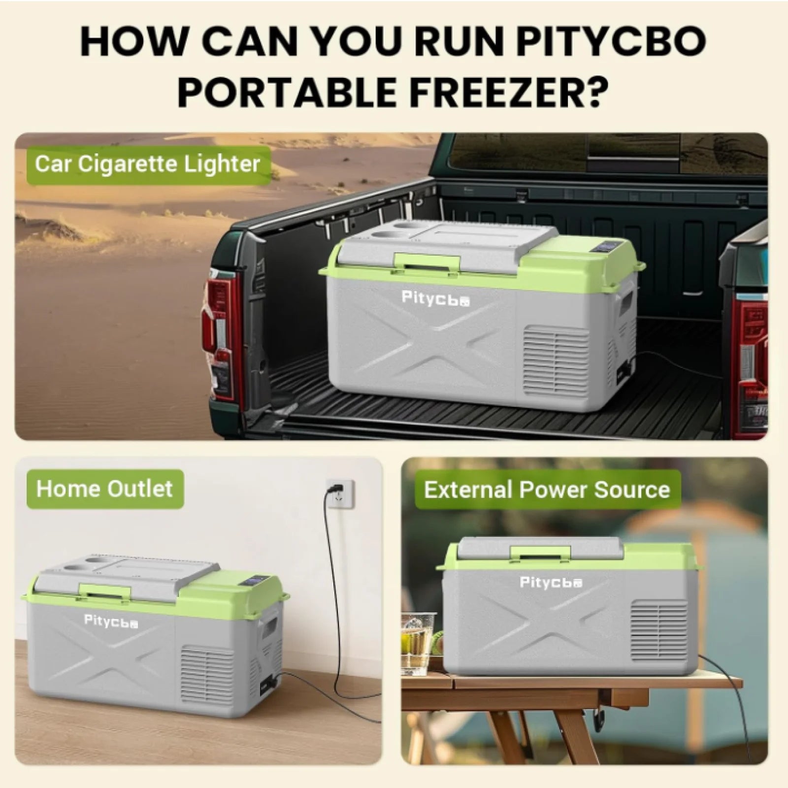 Small Car Refrigerator 17.4L — Portable Freezer & Drinks Fridge with 12/24V DC & 100-240V AC Power for Vehicle, Truck & Outdoor Use