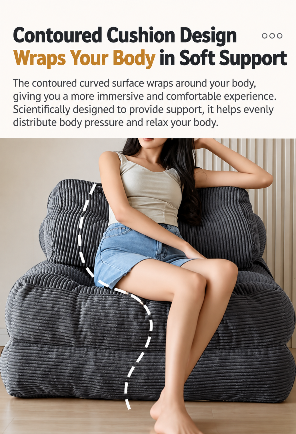 Single-Seat Folding Tatami Lounge Sofa