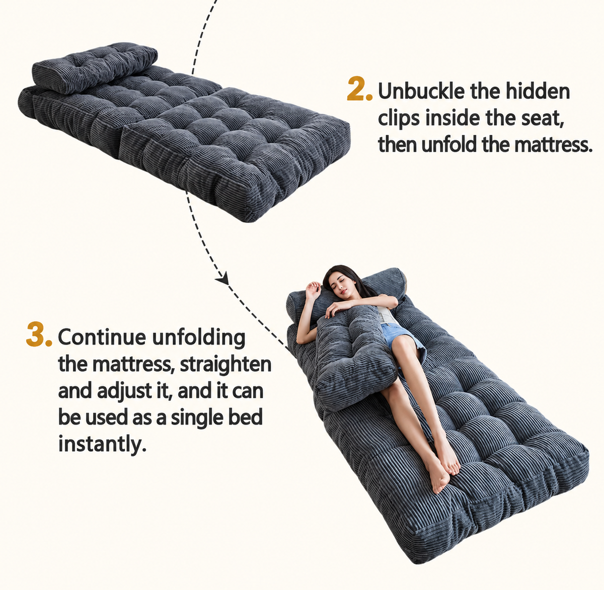 Single-Seat Folding Tatami Lounge Sofa