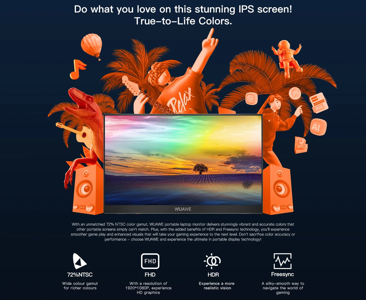 15.6-Inch Portable Monitor – Full HD IPS & Cover Stand