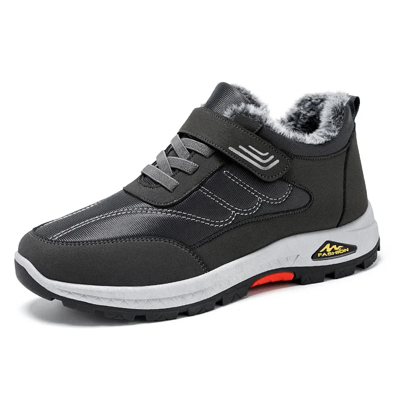 Men's Warm Cotton Winter Hiking Shoes — Velvet Lined Walking Shoes for Elderly (Sizes 39-44)