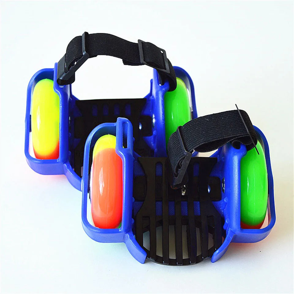 Children's LED Flashing Heel Roller Skate Shoes – Adjustable Hot Wheels Colorful Pulley Strap Skates