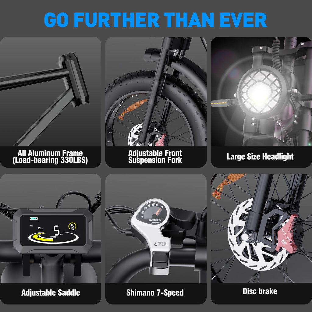 Ridstar Q20 Pro Dual Motor Fat Tire Electric Mountain Bike — 52V 40Ah High-Speed Off-Road E-Bike