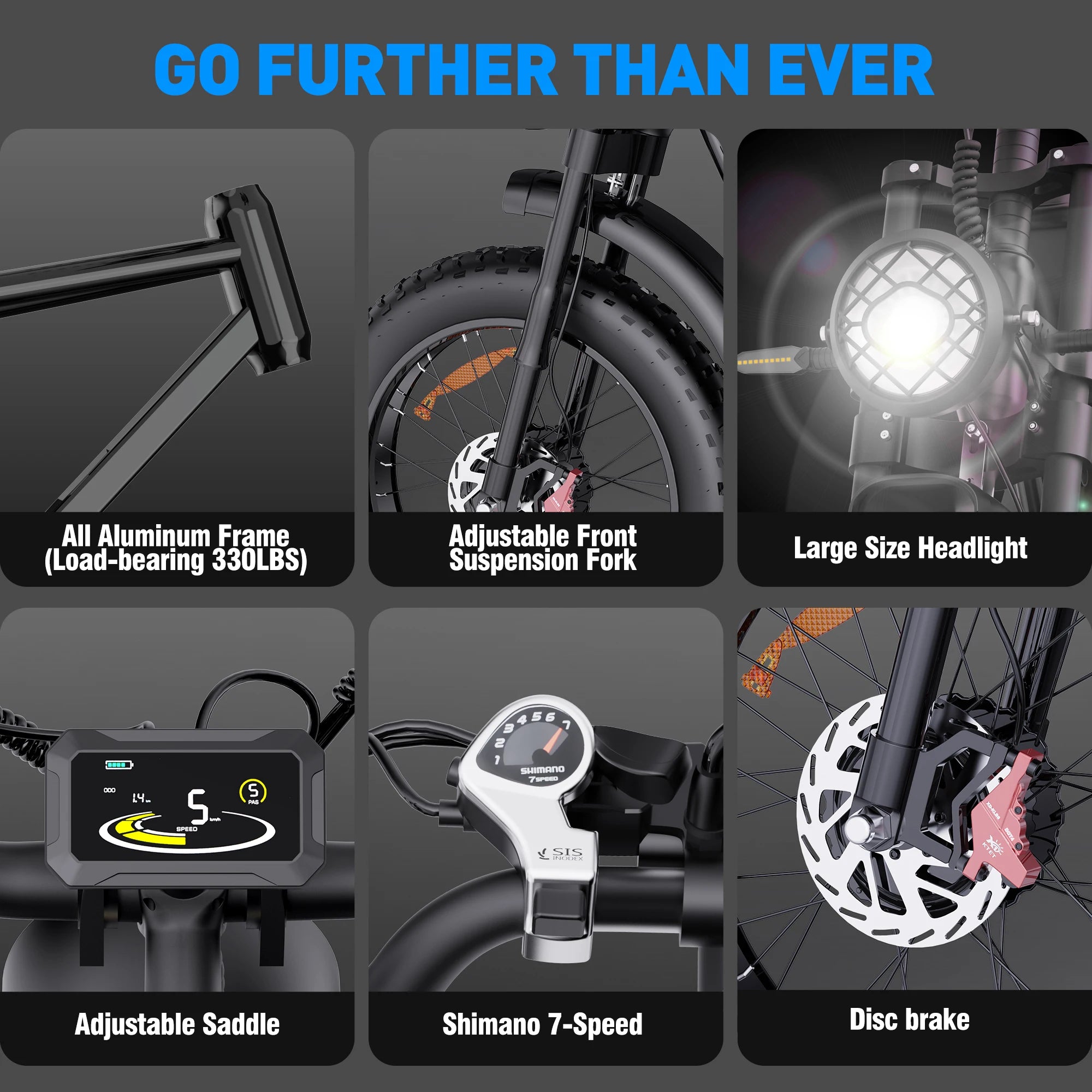 Ridstar Q20 Pro Dual Motor Fat Tire Electric Mountain Bike — 52V 40Ah High-Speed Off-Road E-Bike