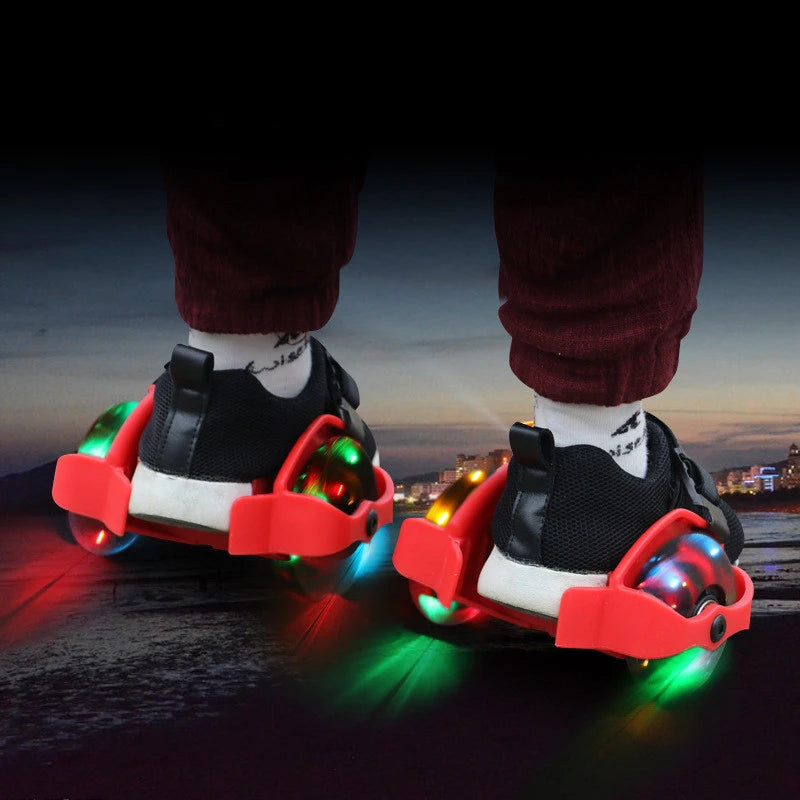 Children's LED Flashing Heel Roller Skate Shoes – Adjustable Hot Wheels Colorful Pulley Strap Skates