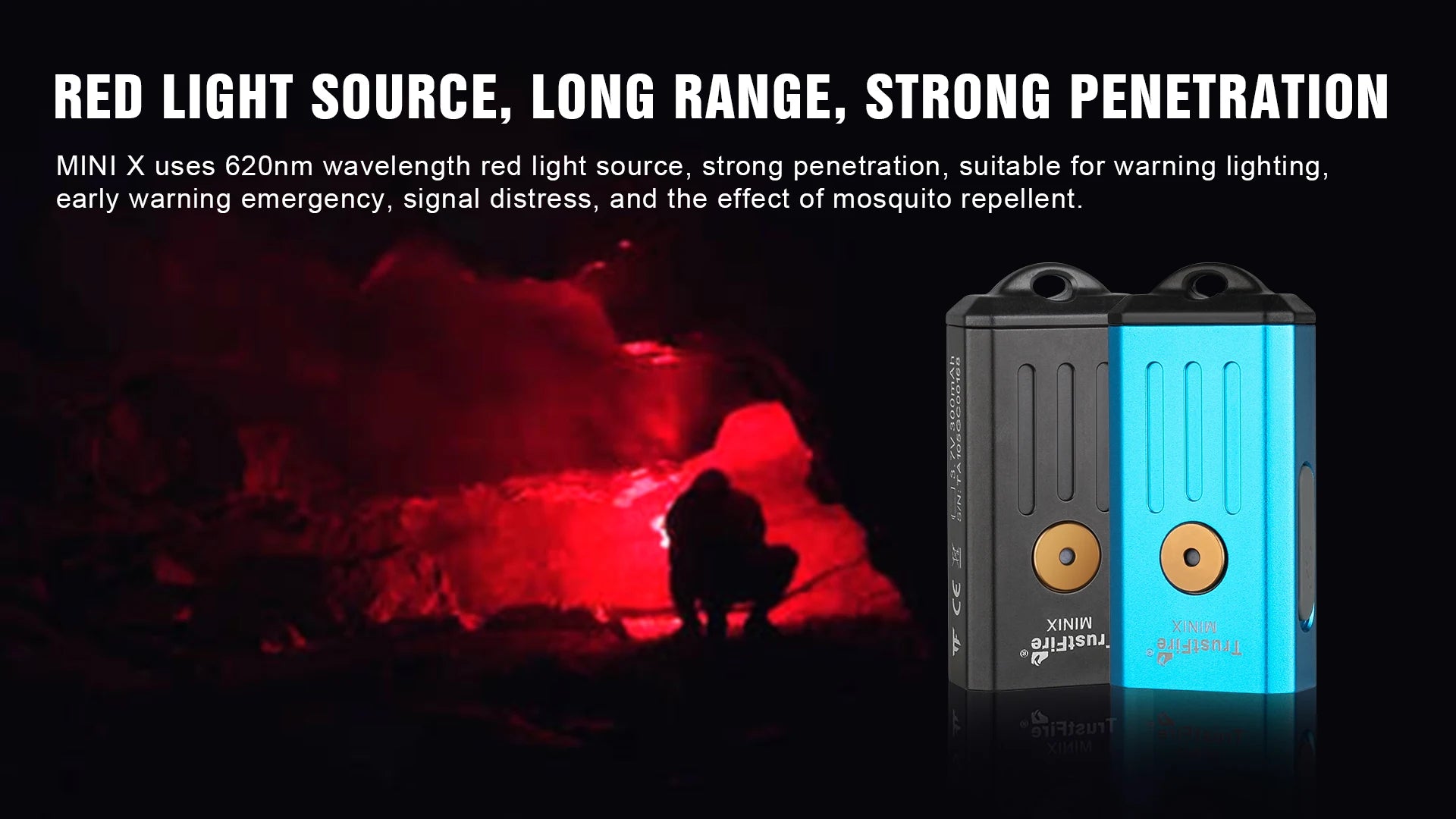 TrustFire MINIX – 320 Lumen Dual-Source Keychain EDC Flashlight, White + UV/Red, Type-C, IP66, Memory Mode