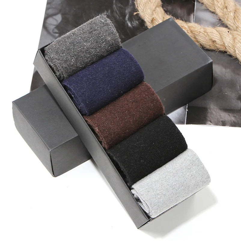 Men's Wool-Blend Winter Crew Socks, 5 Pairs