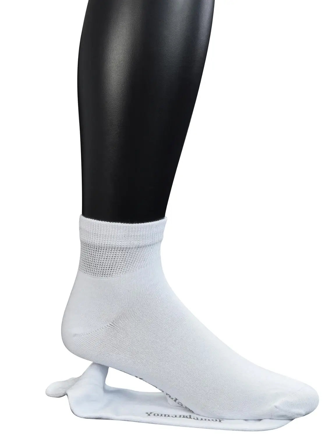 Yomandamor Men's Coolmax Ankle Diabetic Socks – Extra-Wide with Seamless Toe, 5 Pairs