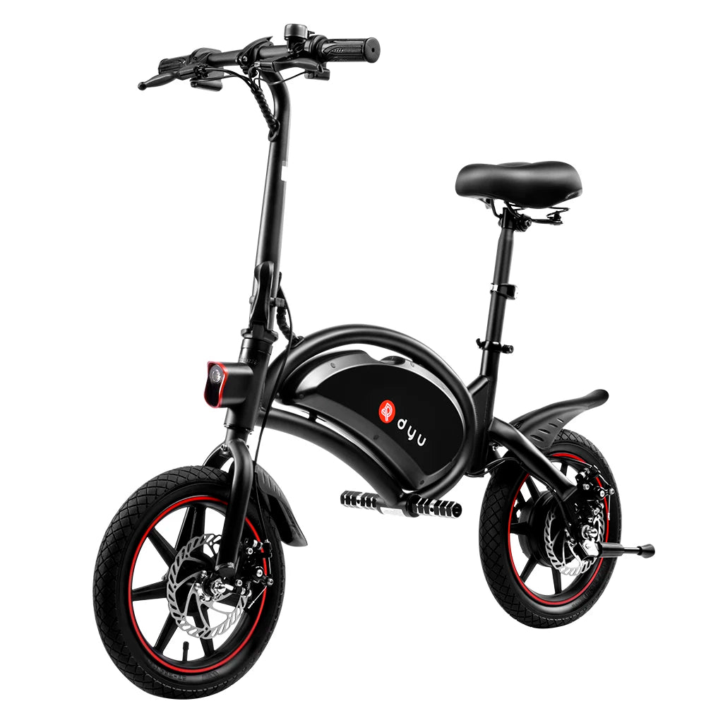 DYU 250W Folding Electric City Commuter Bike — 36V 10Ah 14" Urban Moped E-Bike, CE Certified
