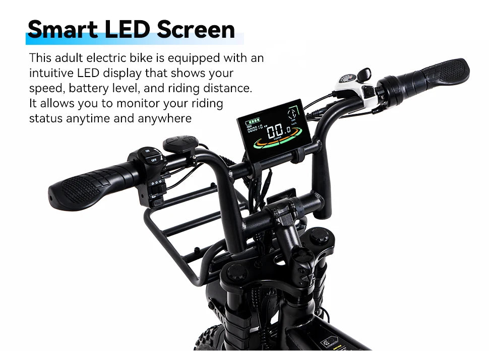 EU Warehouse AtlasTrek V8 Max Electric Fat Bike Lithium Hydraulic Disc Brake Mountain Bike Brushless Rear Hub Motor 250W 20"