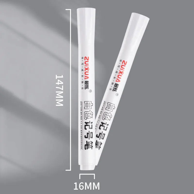 Write on Anything. — White Oily Waterproof Marker Pens | 2.0mm Tip, DIY Graffiti, Sketching & Art Markers, 1, 3 & 5 Pack