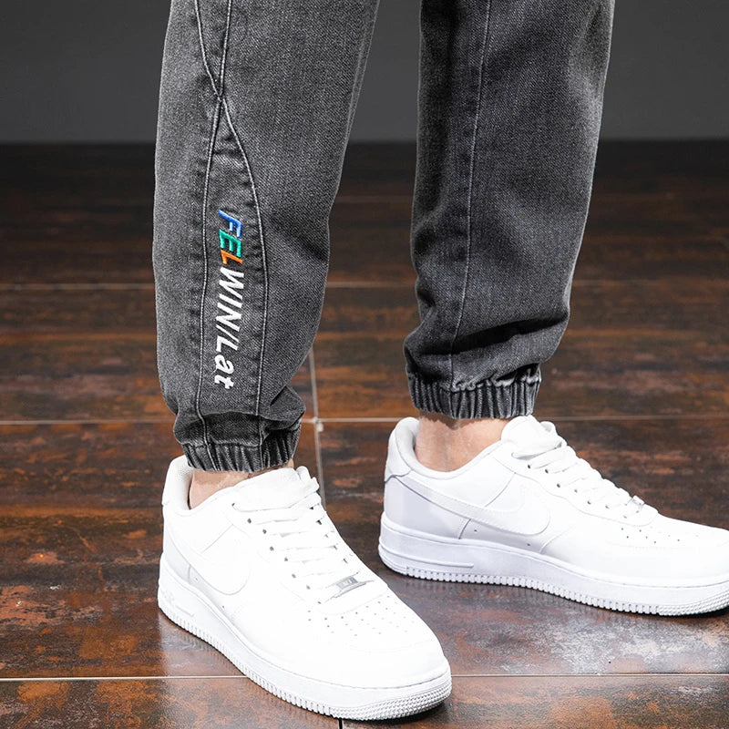 Men's Baggy Cargo Denim Jogger Pants — Streetwear Harem Jean Trousers Plus Size