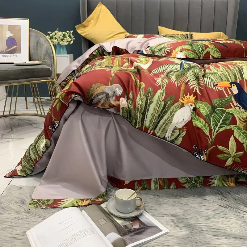 500TC Egyptian Cotton Bedding Set – 4 or 6-Piece Luxury Duvet Cover with Sheet & Pillowcases, 19 Colors