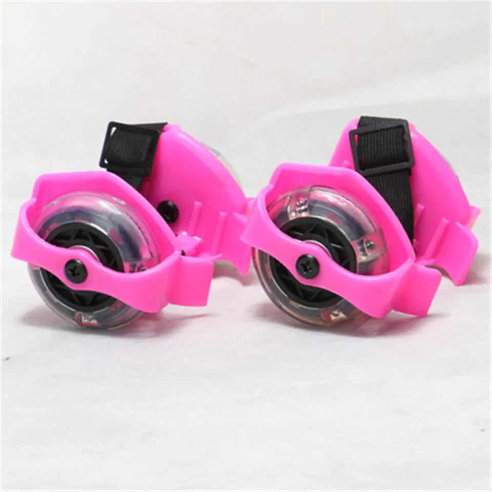 Children's LED Flashing Heel Roller Skate Shoes – Adjustable Hot Wheels Colorful Pulley Strap Skates