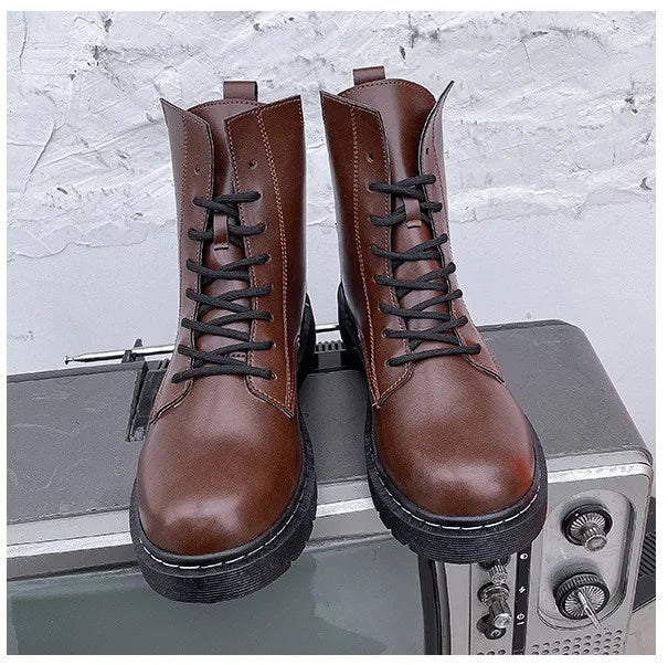 Women's Waterproof Leather Ankle Boots — Warm British Style Lace-Up Boots (Sizes 35-44)