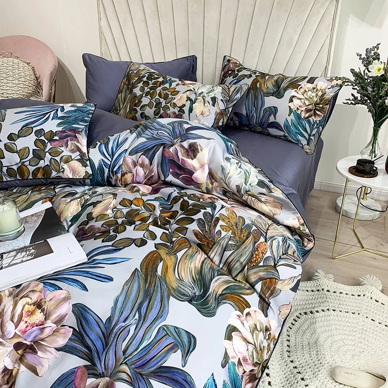 500TC Egyptian Cotton Bedding Set – 4 or 6-Piece Luxury Duvet Cover with Sheet & Pillowcases, 19 Colors