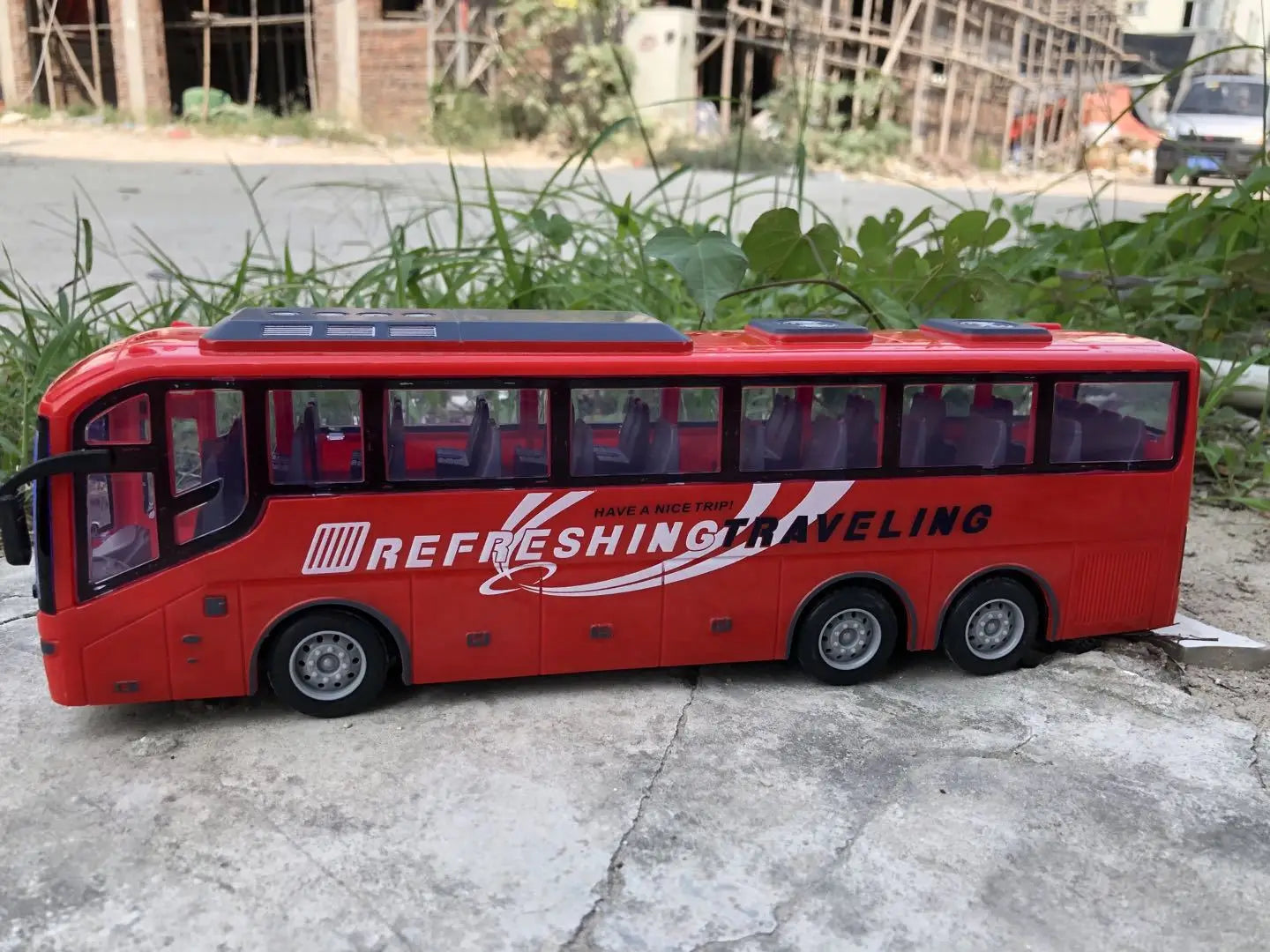 1:30 Scale Electric RC School Bus with Lights – 27MHz Radio Controlled City Tour Bus for Kids
